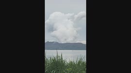 Taal Volcano belches gas causing volcanic smog
