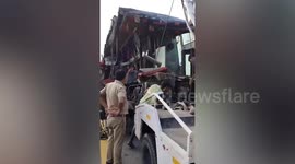 Coach collides with milk tanker in India killing 18 and injuring 19 in India