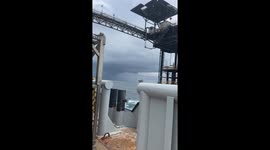 Water spout forms over Gulf of Mexico near Galveston, USA
