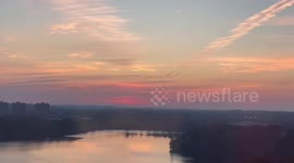 Colorful cirrus at daybreak: Cambridge, MA