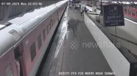 RPF rescues passenger falling from moving train in western India