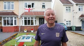 England fan turns lawn into Jude Bellingham's shirt
