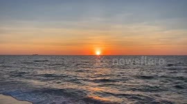 Vibrant Orange Sunrise In Florida