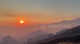 United States: Sunsets Shrouded by Smoke from Lake Fire in Figueroa Mtn Rd Area