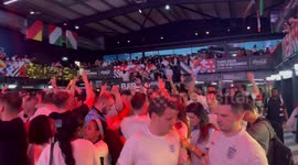 England fans celebrate the Euro 2024 semi-final victory over The Netherlands. London, England, 10th July 2024.