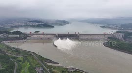 China: Three Gorges Dam Releasing Flood Water in Yichang
