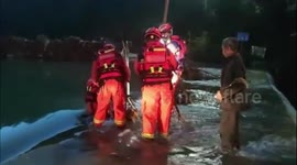 China: Firefighters Rescue Cow Trapped by Water Outlet in China
