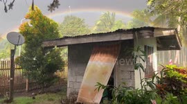 Stunning rainbow appears in family's back garden