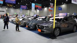 Second hand cars on sale at auto show in Thailand
