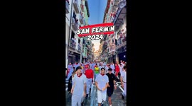 Up close footage of Pamplona's San Fermin festival where locals run amongst bulls