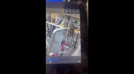 Gym goer gets thrown to the ground when he bungles weight machine