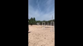 Horse jump ends in Valencia rider's face-down tumble