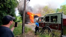 3rd alarm building fire with collapse, Girardville, Pennsylvania