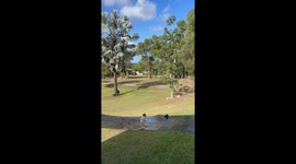 Toddler Gets Wiped Out on Slip-and-Slide