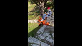Lawn Mower Takes a Swim