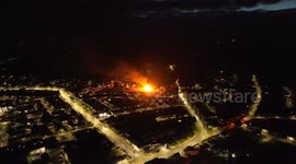 11th/12th of July Bonfire From Northern Ireland Aerial Footage - Clip 1