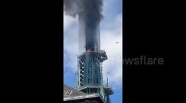 France: Spire Of Historic Rouen Cathedral Catches Fire 2