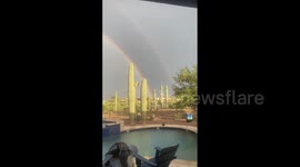 Double rainbow spotted over Arizona after intense dust storm