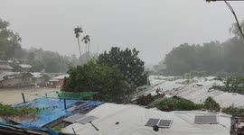 Heavy rain fall in Cox's Bazar, Rohingya Refugee camp of Bangladesh.