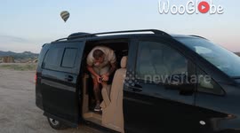 Love blooms amidst the beauty of Cappadocia as a boy proposes his girlfriend