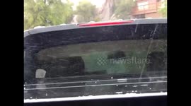 Hail and rain downpour hits Prescott, AZ