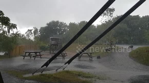 Rain stops play at Adrenaline quarry in Cornwall,  inchs of rain fell in minuites