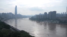 China: Jialing River and Yangtze River Water Level Rose in Chongqing