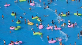 China: Citizens Enjoy The Cool Water at Maya Beach Water Park in Chongqing