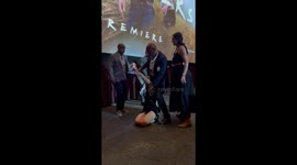 PETA protester removed from stage at Twisters premiere