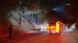 USA: Small Brush Fire in Griffith Park