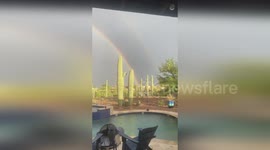USA: Stunning Double Rainbow Phenomenon in Tucson