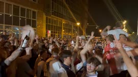 England fans singing 10 German bombers in Berlin
