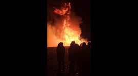 Video captures annual bonfire night in Larne, UK