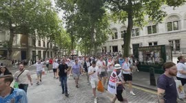 England fans thank over central London to the lead up to the euros finals against Spain