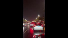 Plane blocks road causing traffic jam in China