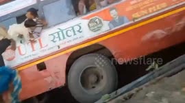 India: A UP Roadways bus fell off a bridge near Har ki Pauri in Haridwar,20 injured