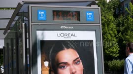 44 Degrees Celsius Recorded by Street Digital Thermometer During Madrid Summer Season