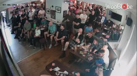 CCTV Footage of Passionate England fans celebrating after goal against Switzerland