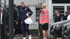 Just TWO fans greet England at Stansted airport after Euros defeat