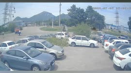 Russia: Truck Driver Floors Traffic Policeman When Unsecured Door Swings Open On Bend