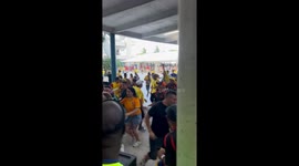 Soccer Fans Rush Through Gates at Hard Rock Stadium