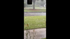 Large Hail Chunks Fall In Glennville, Georgia