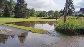 A recent thunderstorm in Northern Ontario that included a massive amount of rain, flooded our yard.
