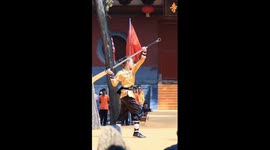 Foreign practitioners display Kung Fu at China's Shaolin Temple