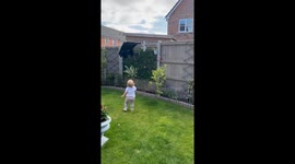Little girl's heart breaks over her beloved bunny hanging in the garden