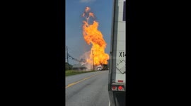 Massive Inferno Rises Out of Semi Truck