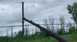 Storm Damage - Downed Telephone Pole