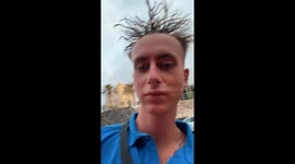 Hair stands straight at Playa de las Américas, Tenerife