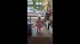Little girl perfectly mimics mom's routine after a 12-hour shift