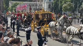 King Charles III and Queen Camilla leave parliament  after state opening